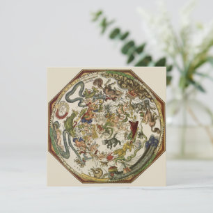 Vintage Planisphere Celestial Map by Peter Apian Invitation