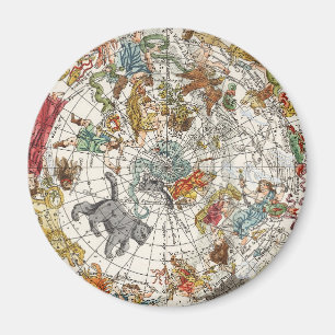 Vintage Planisphere Star Map by Nicholas de Fer Magnet