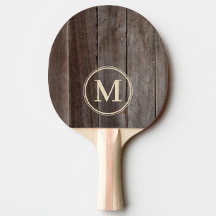 Vintage Planks Monogram Ping Pong Paddle