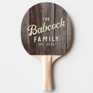 Vintage Planks Retro Family Name & Year Ping Pong Paddle