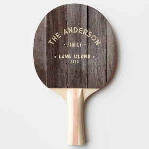 Vintage Planks Vintage Seaside Family Name Ping Pong Paddle