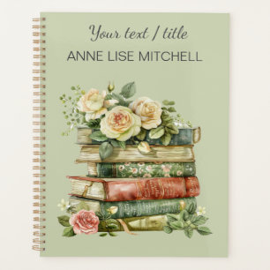 Vintage Planner Books Sage Green