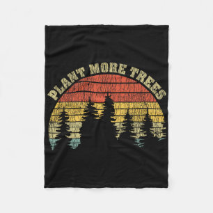 Vintage Plant More Trees Save Our Climate Change E Fleece Blanket