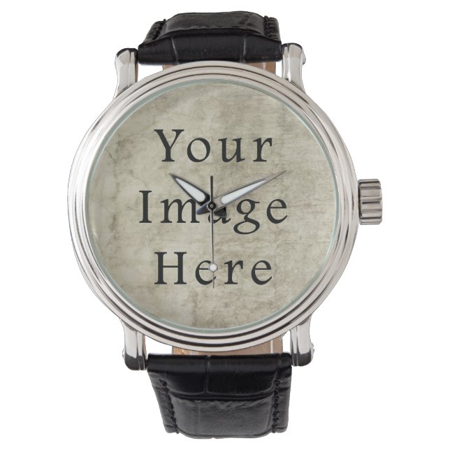 Vintage Plaster Brown Beige Tan Parchment Paper Watch (Front)
