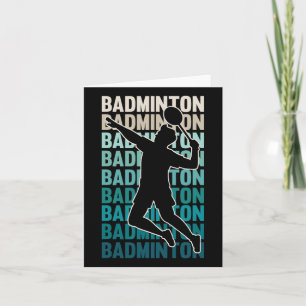 Vintage Play Badminton Silhouette Sport Player Shu Card
