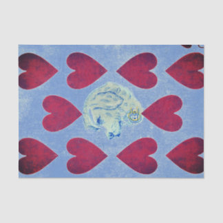VINTAGE PLAYING CARD IMAGE RED HEARTS Tissue Paper