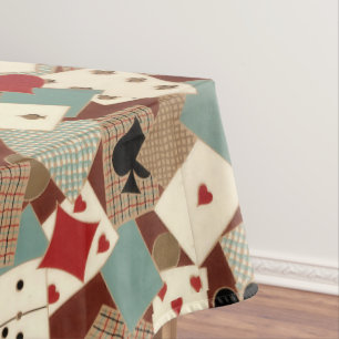Vintage Playing Cards And Dice pattern Tablecloth