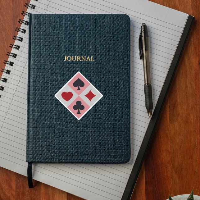 Vintage Playing Cards Colours Custom-Cut Sticker (Vintage Playing Cards Colors Custom-Cut Sticker)