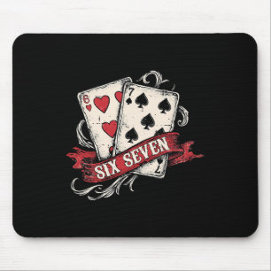Vintage Playing Cards Trending Six Seven 67 Meme V Mouse Pad