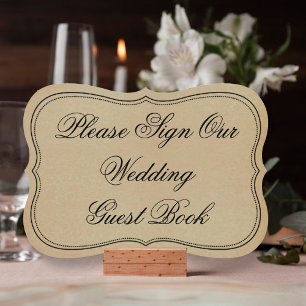 Vintage Please Sign Our Wedding Guest Book Sign Invitation