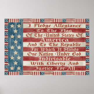 Vintage Pledge Of Allegiance Poster