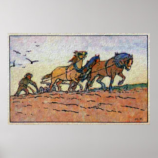 Vintage Plough Team Poster