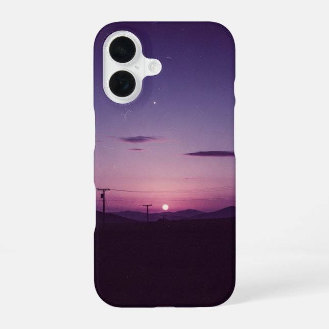 Vintage Plum Dusk iPhone 16 Case (Back)