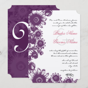 Vintage Plum Flowers Wedding Invitations