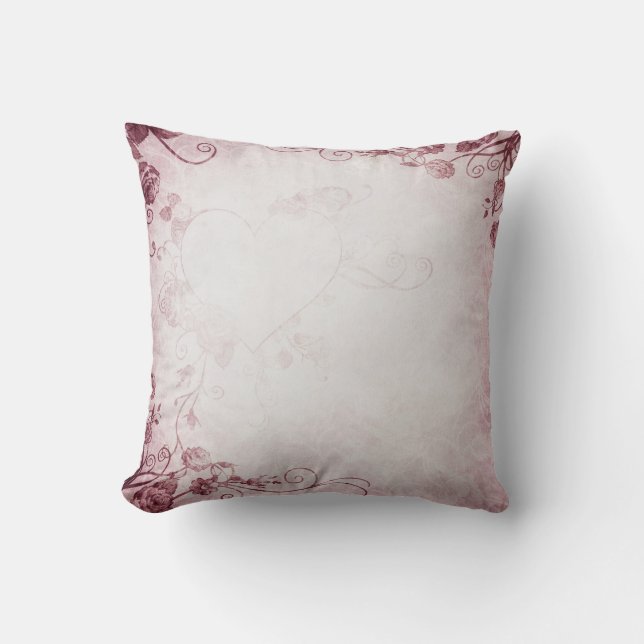 Vintage Plum Rose Cushion (Front)