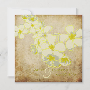 Vintage Plumeria leis/DIY invitations