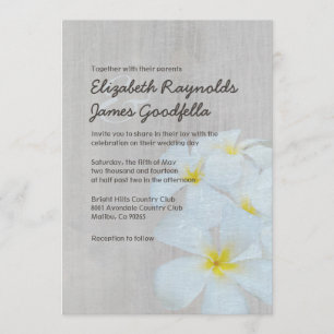 Vintage Plumeria Wedding Invitations
