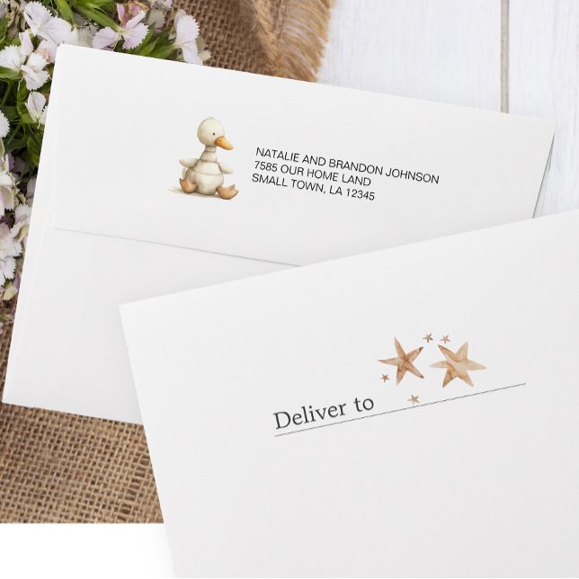 Vintage Plush Nursery Anima Baby Shower Invitation Envelope (Creator Uploaded)