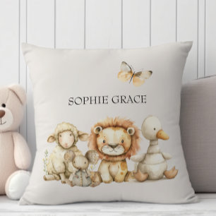 Vintage Plush Nursery Animals Baby Cushion