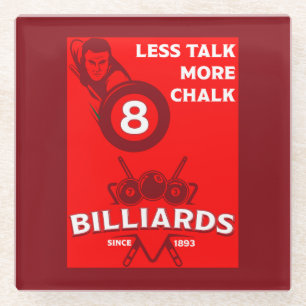 Vintage Pocket Billards Glass Coaster