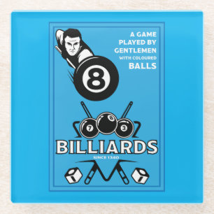Vintage Pocket Billards Glass Coaster