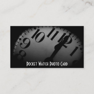 Vintage Pocket Watch Photo Business Card Template