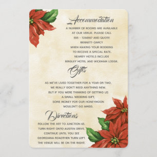 Vintage Poinsettia Additional Information Card