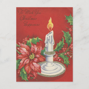 Vintage Poinsettia Christmas Card