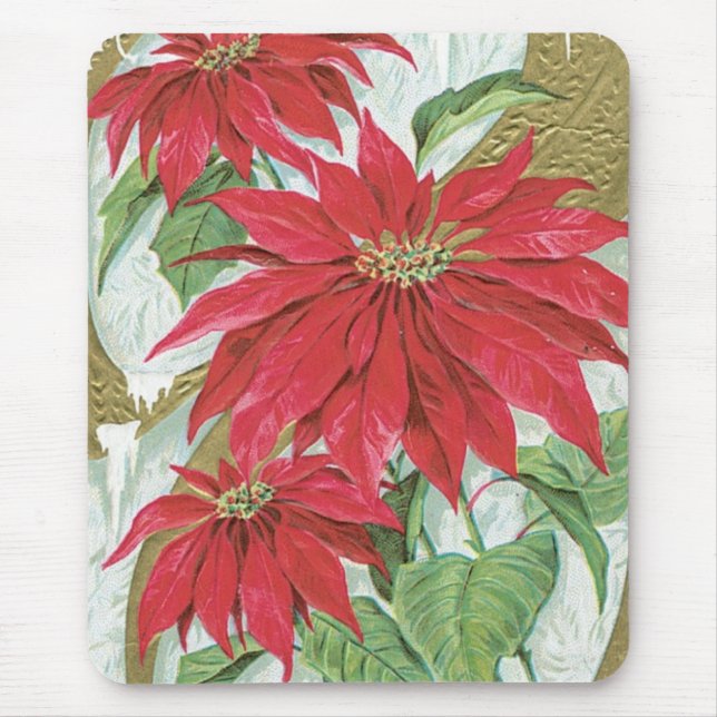 Vintage Poinsettia illustration. Mouse Pad (Front)