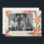 Vintage Poinsettias Ivory Christmas Photo Holiday Card<br><div class="desc">Customise with your greeting or message for the holiday season. Original frame by Becky Nimoy. Add a photo on the back or a message.  Pattern can be removed if desired</div>