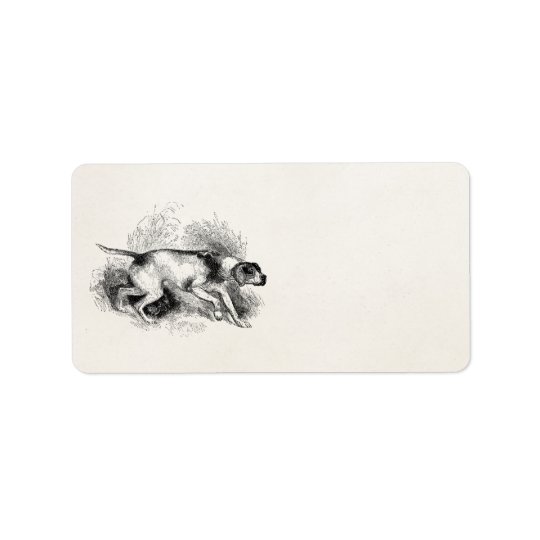 Vintage Pointer Hunting Dog 1800s Pointers Dogs Address Label
