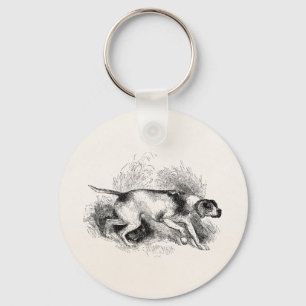 Vintage Pointer Hunting Dog 1800s Pointers Dogs Key Ring