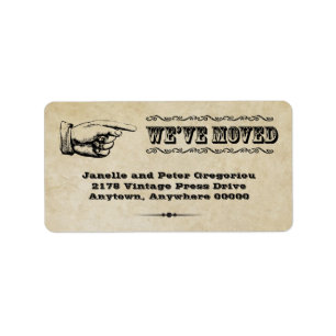 Vintage Pointer Moving Announcement  Label