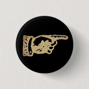 Vintage Pointing Hand - dark 3 Cm Round Badge