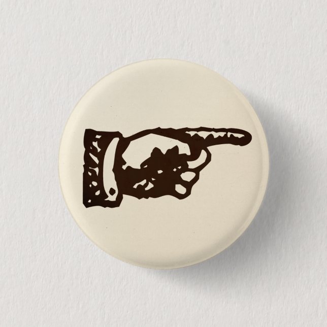 Vintage Pointing Hand - light 3 Cm Round Badge (Front)