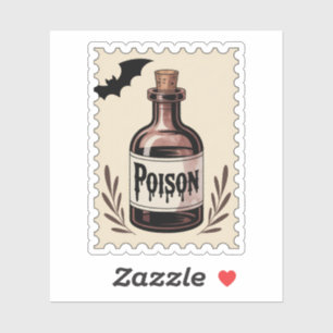 Vintage Poison Bottle Halloween Postage Stamp
