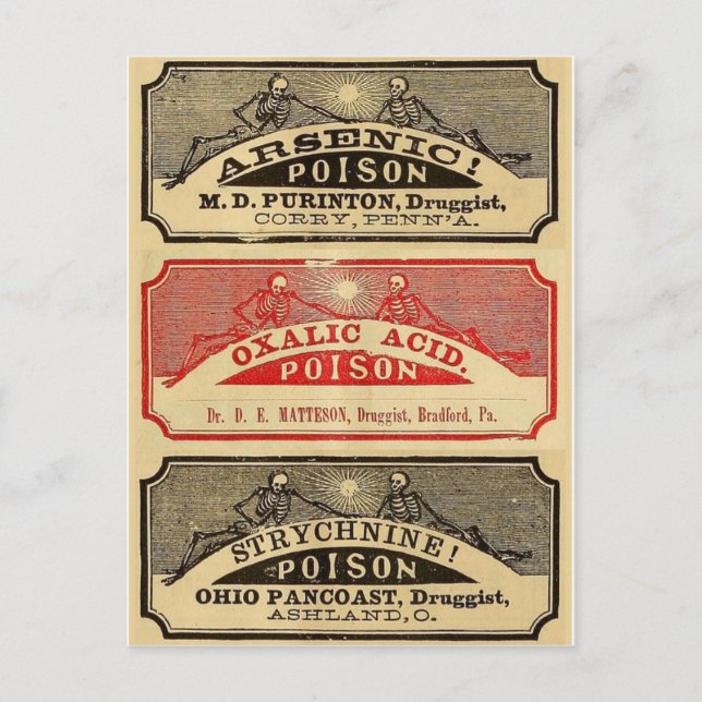 Vintage Poison Graphic Postcard (Front)