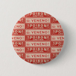 Vintage Poison Labels 6 Cm Round Badge