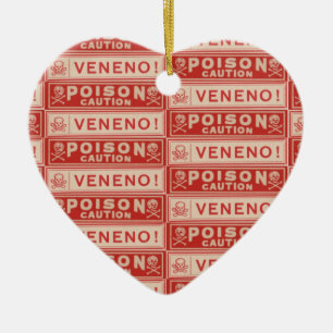 Vintage Poison Labels Ceramic Ornament