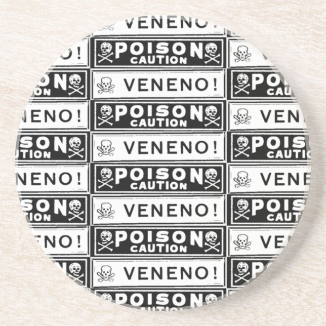 Vintage Poison Labels Coaster (Front)