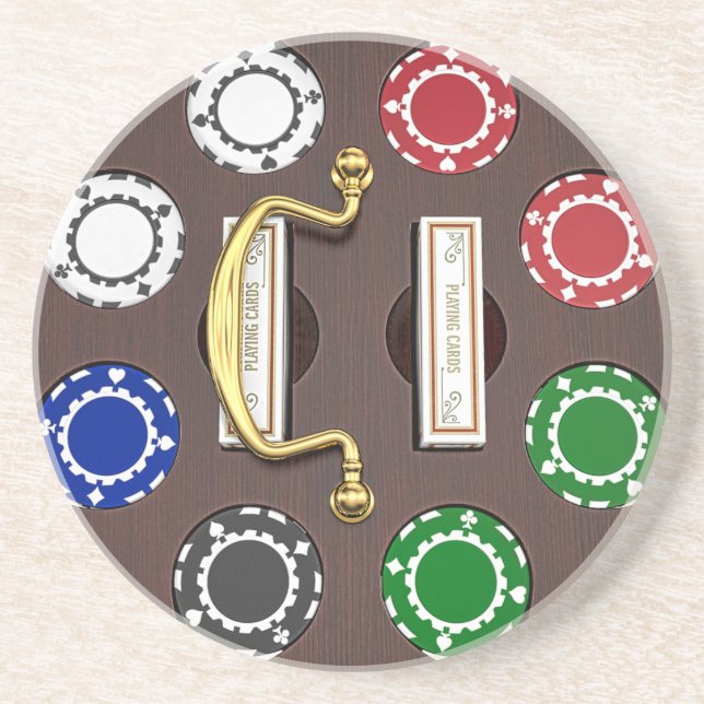 Vintage Poker Chip Carousel Coaster (Front)