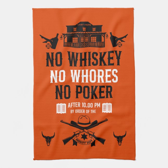 Vintage Poker Player  Tea Towel (Vertical)