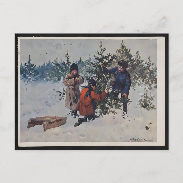 Vintage Poland Christmas Postcard (Front)