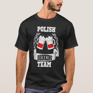 Vintage Poland Flag Grecian Polish Beer Drinking T-Shirt