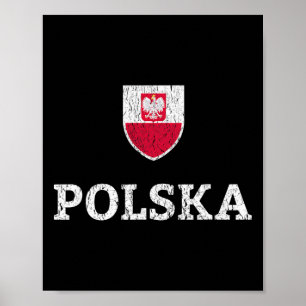 Vintage Poland Soccer Jersey Polish Polska Soccer Poster