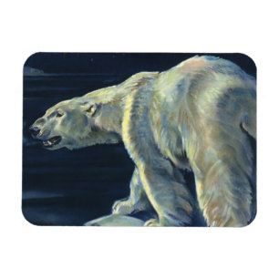 Vintage Polar Bear, Arctic Marine Life Animals Magnet