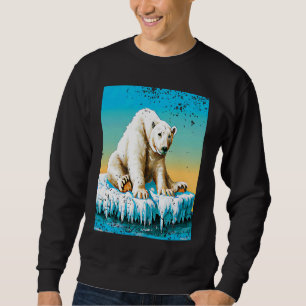 Vintage Polar Bear  Melting Arctic Sweatshirt