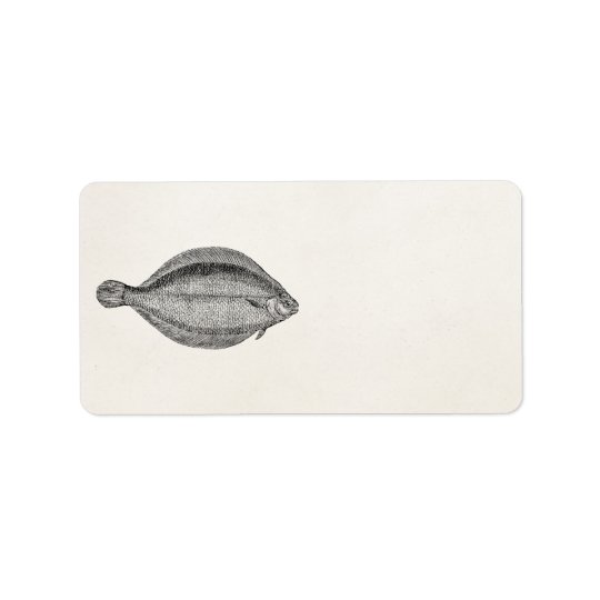 Vintage Pole Flounder Fish Personalised Template Address Label