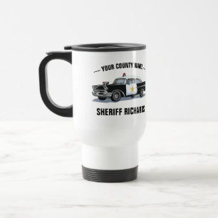 Vintage Police Car Custom Name Travel Mug