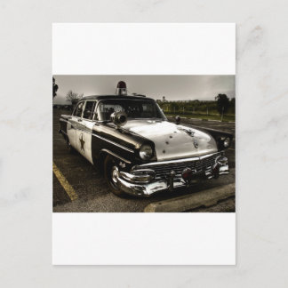 Vintage Police Car Postcard